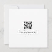 Minimaal sparen de Datum QR Code Black White Weddi Kaart (Achterkant)