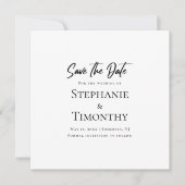 Minimaal sparen de Datum QR Code Black White Weddi Kaart (Voorkant)