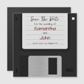 Minimaal sparen de datum retro grappige bruiloft magnetische uitnodiging (Voorkant / Achterkant)