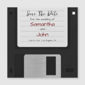 Minimaal sparen de datum retro grappige bruiloft magnetische uitnodiging (Voorkant)