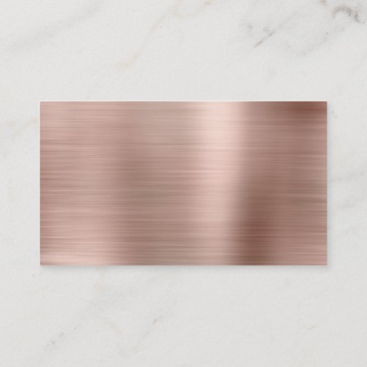 Minimaal stalen koperen roze goudkleurige Script-v Visitekaartje (Achterkant)