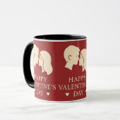 Minimaal Stel Silhouet Valentijn Romantisch Mok (Voorkant links)