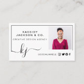 Minimaal Stijlvol Lijst van het Monogram van het M Visitekaartje (Voorkant)