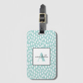 Minimaal stijlvol Mint Grey Modern Pattern Bagagelabel (Voorkant (verticaal))