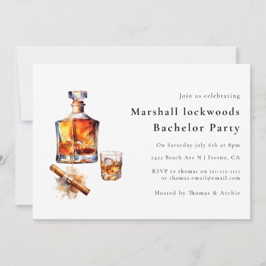 Minimaal stijlvol modern vrijgezellenfeest kaart (Voorkant)