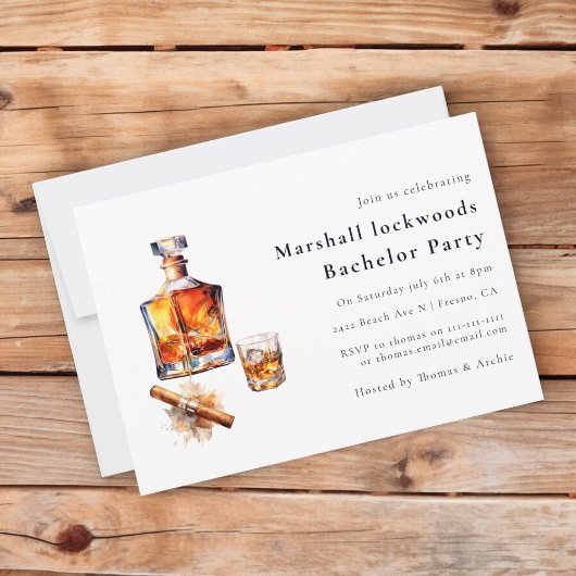 Minimaal stijlvol modern vrijgezellenfeest kaart