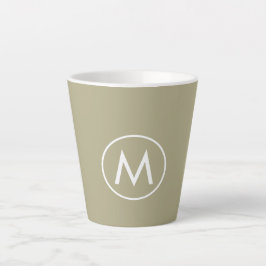 Minimaal stijlvol Sage Green Monogram Latte Mok
