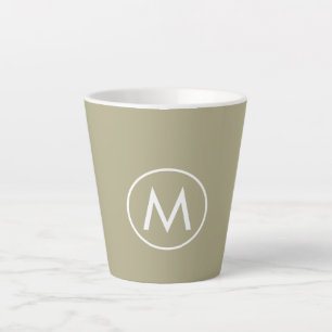 Minimaal stijlvol Sage Green Monogram Latte Mok
