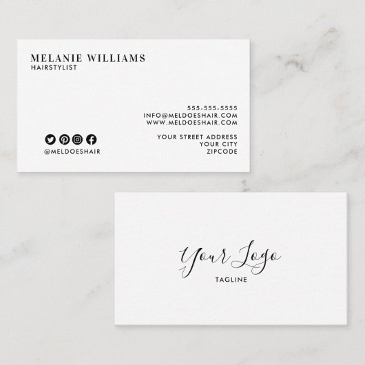 Minimaal stijlvol Visitekaartje ontwerp (Voorkant / Achterkant)