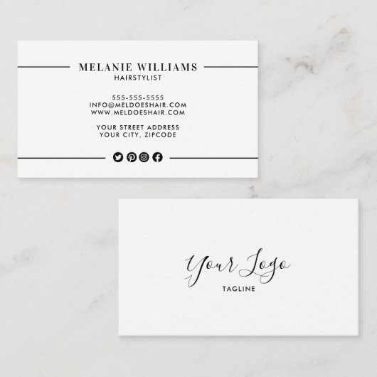 Minimaal stijlvol Visitekaartje ontwerp (Voorkant / Achterkant)