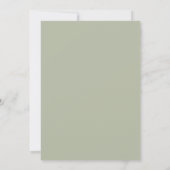 Minimaal stoffig groen Casual handschrift bruiloft Kaart (Achterkant)