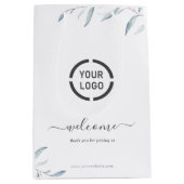 Minimaal stoffige blauwe groene logo medium cadeauzakje (Voorkant)