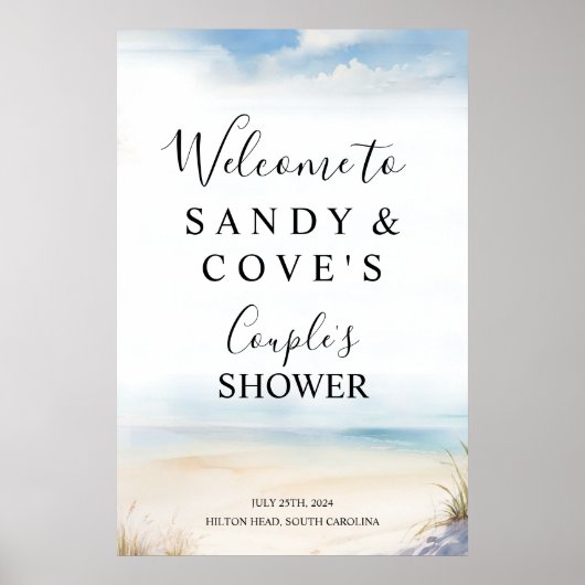 Minimaal strand welkom bord poster (Voorkant)
