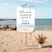 Minimaal strand welkom bord poster 