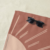 Minimaal Sun Monogram Terracotta Herfst Bacheloret Strandlaken (In situ)