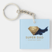 Minimaal Superheld Vaderdag Design Sleutelhanger (Voorkant)