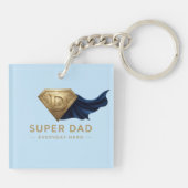 Minimaal Superheld Vaderdag Design Sleutelhanger (Achterkant)