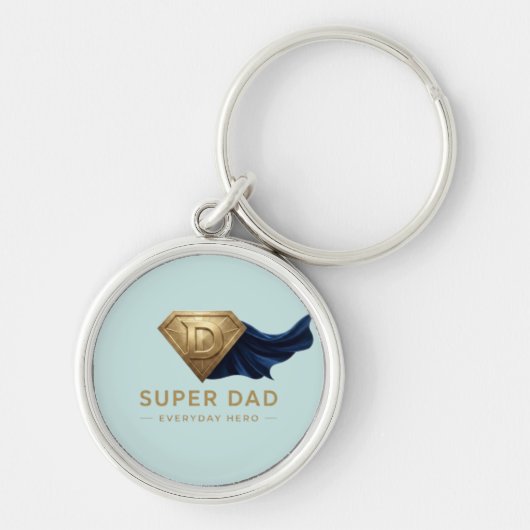 Minimaal Superheld Vaderdag Design Sleutelhanger (Voorkant)