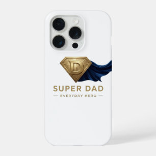 Minimaal Superhero Vaderdag Design iPhone 15 Pro Case