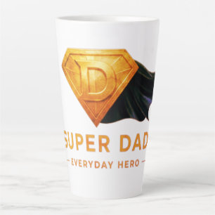 Minimaal Superhero Vaderdag Design Latte Mok