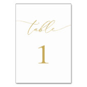Minimaal tabelnummer Gold Calligraphy Kaart (Achterkant)