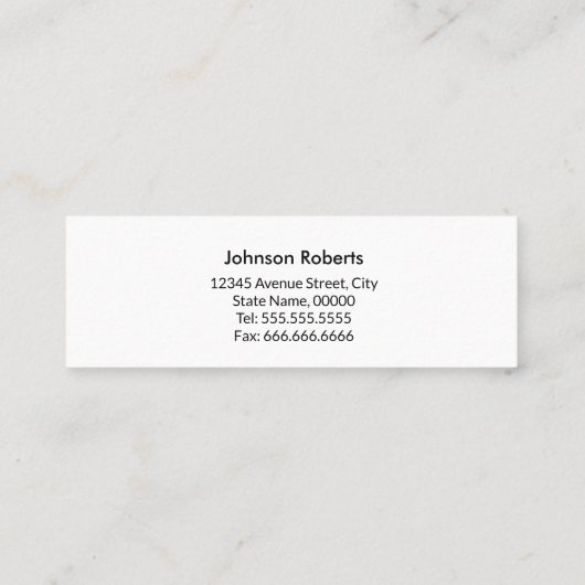 Minimaal tandarts tandarts mini visitekaartje (Achterkant)