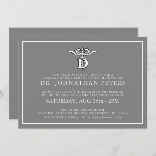 Minimaal tandheelkundig Afstuderen|Uitnodiging voo Kaart (Voorkant / Achterkant)