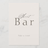 Minimaal Taupe Dessert Tafelbordje Kaart (Voorkant)