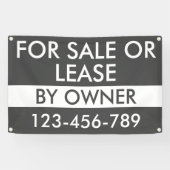 Minimaal Te Koop of Lease door Eigenaar Makelaar Spandoek (Horizontaal)