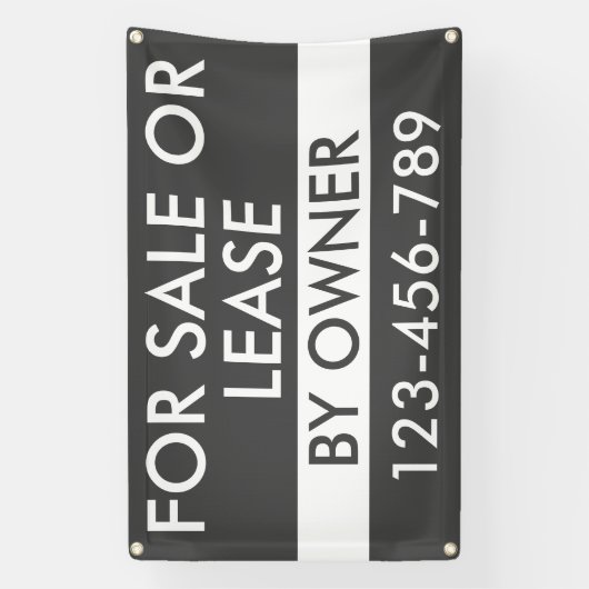 Minimaal Te Koop of Lease door Eigenaar Makelaar Spandoek (Verticaal)