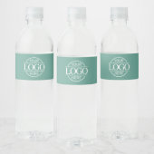 Minimaal Tealgroen Bedrijfslogo Merk Waterfles Etiket (Flessen)