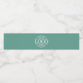 Minimaal Tealgroen Bedrijfslogo Merk Waterfles Etiket (Enkel label)