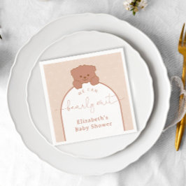 Minimaal teddybeerneutraal Baby shower Servet