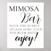 Minimaal tekstscript Mimosa Bar-bord Poster (Voorkant)