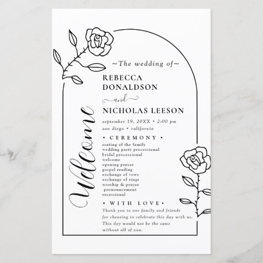 Minimaal tekstscript Wedding Program (Voorkant)