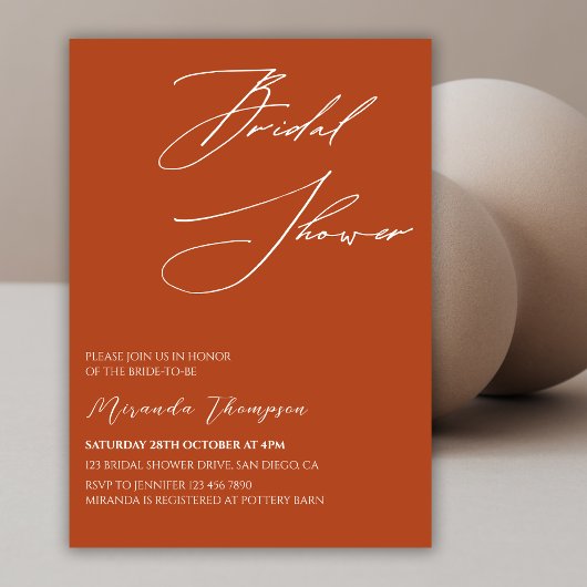 Minimaal Terracotta Boho Elegant Vrijgezellenfeest Kaart