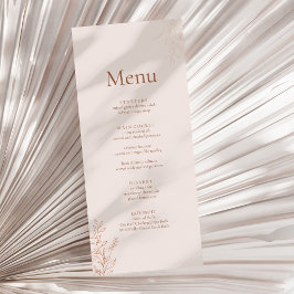 Minimaal Terracotta Botanisch Trouwmenu Menu