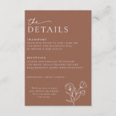 Minimaal Terracotta Bruiloft Details Kaart PEYTON (Voorkant)
