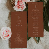 Minimaal Terracotta Burnt Sinaasappel Trouwprogram