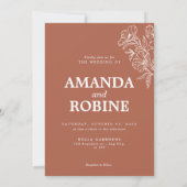 Minimaal Terracotta Huwelijksuitnodiging Kaart (Achterkant)