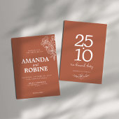 Minimaal Terracotta Huwelijksuitnodiging Kaart