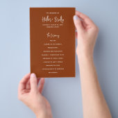 Minimaal Terracotta Koper Budget Trouwprogramma Flyer (Hand)