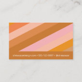 Minimaal terracotta roze retro boho strepen Schatt Visitekaartje (Achterkant)