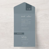 MINIMAAL TERRACOTTA RUST MONOGRAM WEDDING SCANDI A ALL IN ONE UITNODIGING (Binnen)