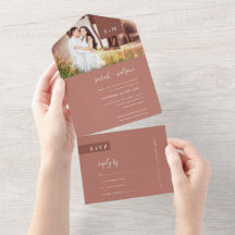 MINIMAAL TERRACOTTA RUST MONOGRAM WEDING FOTO ALL