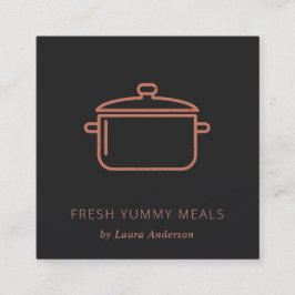 MINIMAAL TERRACOTTA RUST POT MEAL CHEF CATERING VIERKANTE VISITEKAARTJE