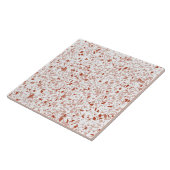 Minimaal terracotta wit terrazzo stenen patroon tegeltje (Zijkant)