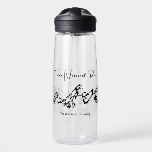 Minimaal Teton National Park 25oz Waterfles (Voorkant)