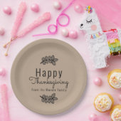 Minimaal Thanksgiving Branch Greenery Script Papieren Bordje (Feest)