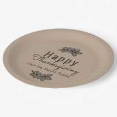 Minimaal Thanksgiving Branch Greenery Script Papieren Bordje (Gekanteld)